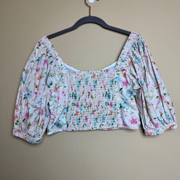 Abercrombie & Fitch Puff Sleeve corset floral blouse- Size M - Picture 4 of 8